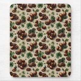 St. Patrick's Day Kaffe & Shamrock-mönster Musmatta