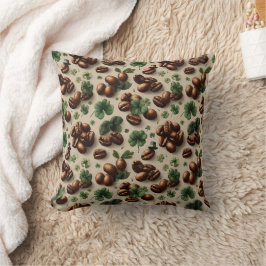 St. Patrick's Day-Kaffee & Shamrock-mönster Kudde