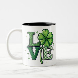 St. Patrick's Day Kärlek Clipart Clower Två-Tonad Mugg