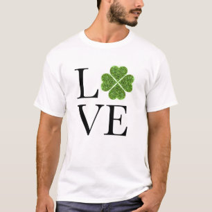 St. Patrick's day   KÄRLEK   grönt glitter shamroc T Shirt
