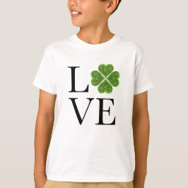 St. Patrick's day | KÄRLEK | grönt glitter shamroc T Shirt