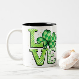 St. Patrick's Day Kärlek Grönt Irish Två-Tonad Mugg