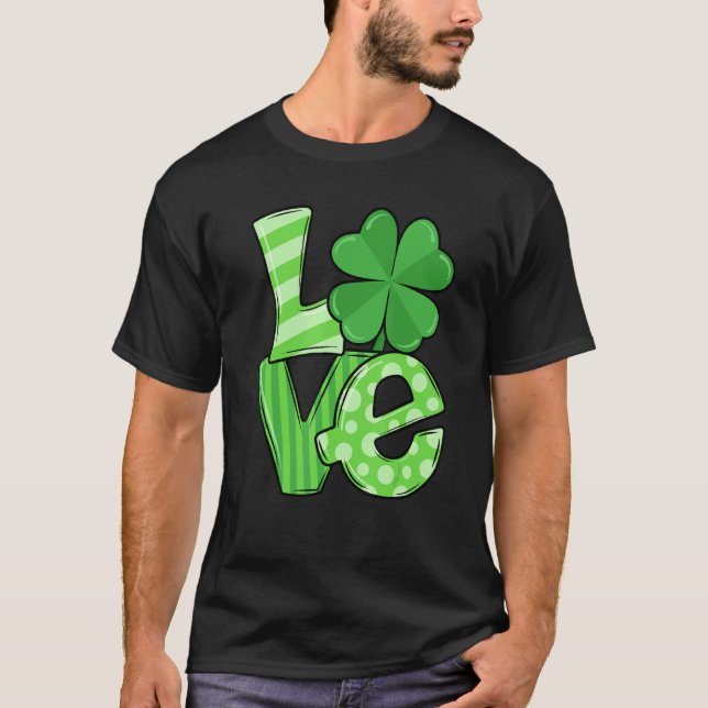 St patricks day Kärlek Grönt Shamrock Lucky Women  T Shirt (Framsida)