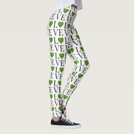 St. Patrick's day | KÄRLEK | grönt som glittrar hj Leggings