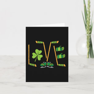 St patricks day Kärlek Ice Hockey Saint Paddys Man Kort