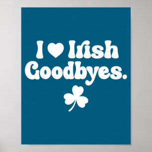St patricks day kärlek irländska farväl hjärta irl poster