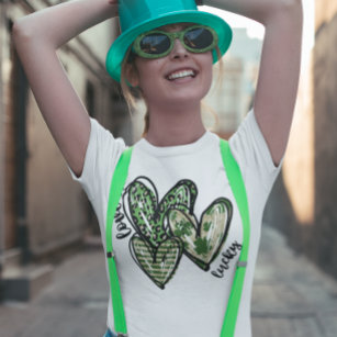 St. Patrick's Day Kärlek Lucky Grönt Hearts T Shirt