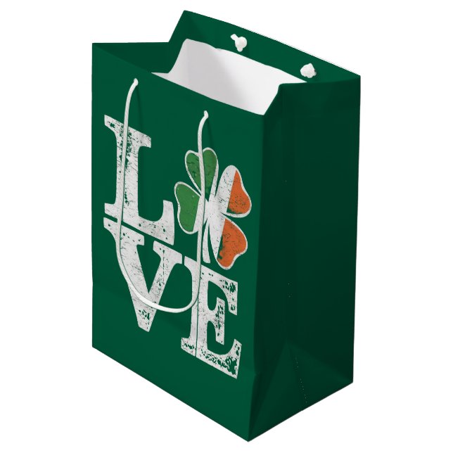 St Patricks Day Kärlek Lucky Irländska Shamrock Gr (Framsidan Vinklad)