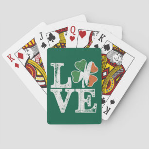 St Patricks Day Kärlek Lucky Irländska Shamrock Gr Casinokort