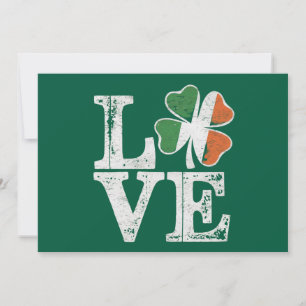 St Patricks Day Kärlek Lucky Irländska Shamrock Gr Inbjudningar