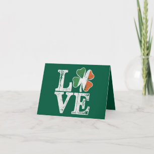 St Patricks Day Kärlek Lucky Irländska Shamrock Gr Kort