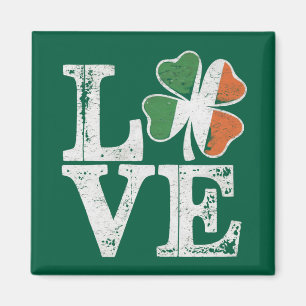St Patricks Day Kärlek Lucky Irländska Shamrock Gr Magnet