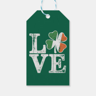 St Patricks Day Kärlek Lucky Irländska Shamrock Gr Presentetikett