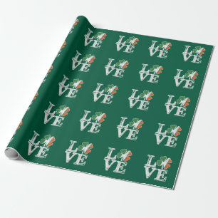 St Patricks Day Kärlek Lucky Irländska Shamrock Gr Presentpapper
