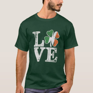 St Patricks Day Kärlek Lucky Irländska Shamrock Gr T Shirt