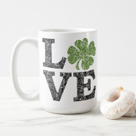 St patricks day KÄRLEK med schamprock Kaffemugg