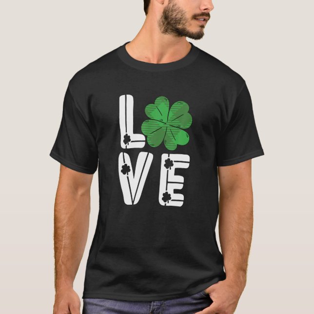 St patricks day Kärlek Shamrock Irish Manar Women  T Shirt (Framsida)