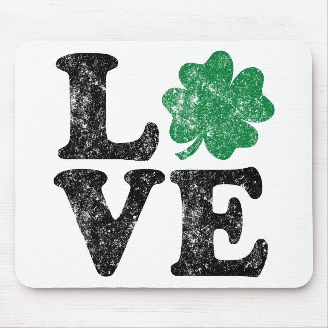 St patrick's day KÄRLEK Shamrock Irish Musmatta (Framsidan)