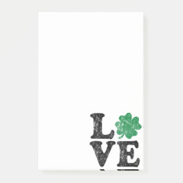 St patrick's day KÄRLEK Shamrock Irish Post-it Block