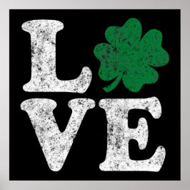 St patrick's day KÄRLEK Shamrock Irish Poster