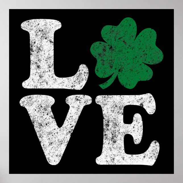 St patrick's day KÄRLEK Shamrock Irish Poster (Framsidan)