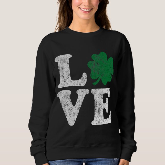 St patrick's day KÄRLEK Shamrock Irish T-shirt (Framsida)