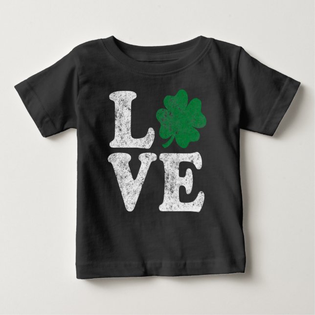 St patrick's day KÄRLEK Shamrock Irish Tee (Framsida)