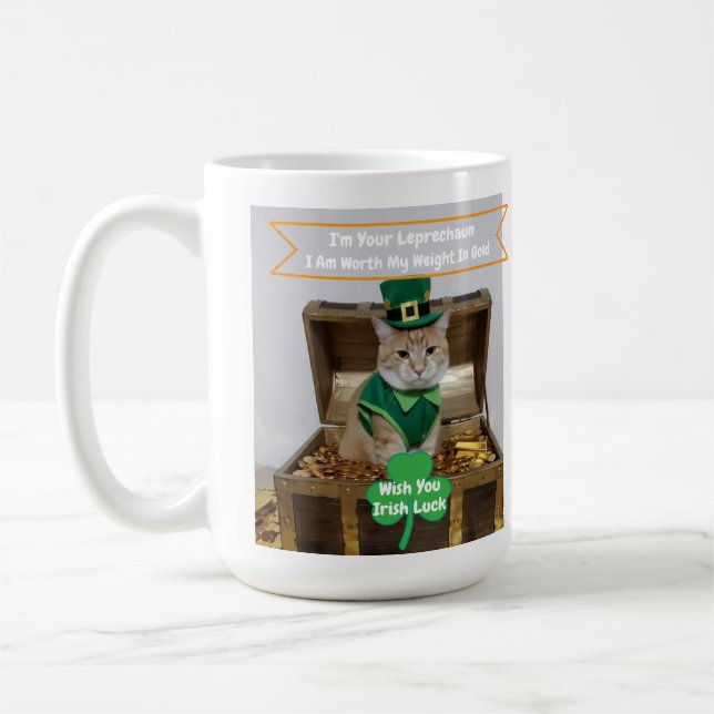 St Patrick's Day Katt Humor  Kaffemugg (Vänster)