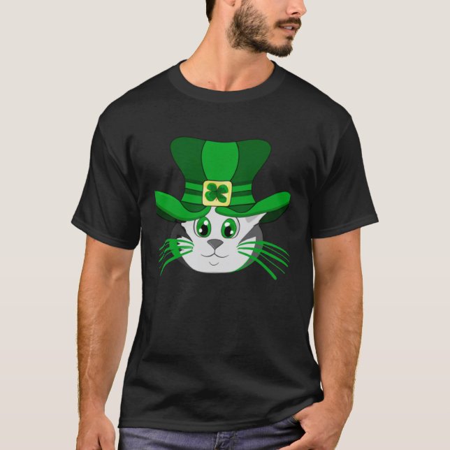 St Patricks Day Katt  Söt St Paddys Dat Katt T Shirt (Framsida)