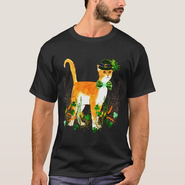 St Patricks Day Katt T-Shirt  (Framsida)