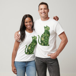 St. Patrick's Day Katt T-Shirt, Irländsk Katt  T Shirt