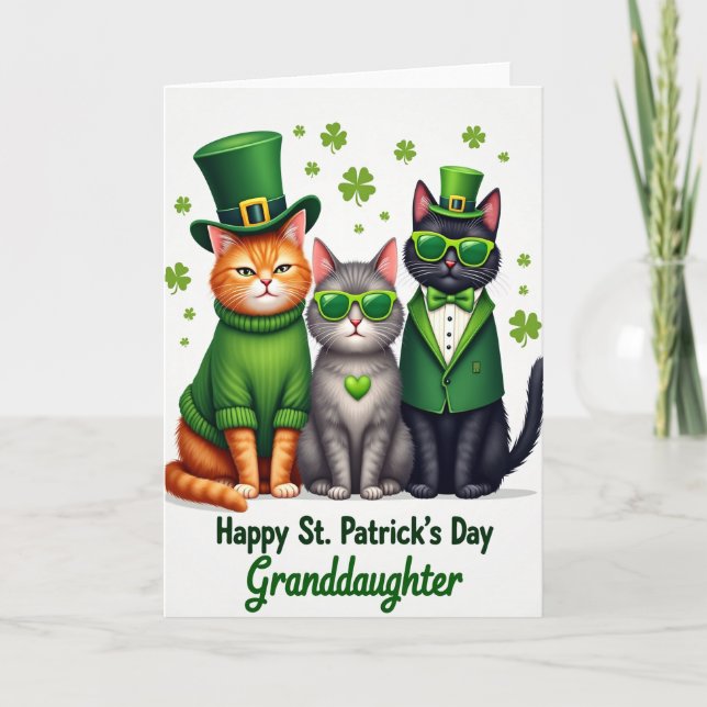 St Patricks Day Kattbarnbarnskort Kort (Framsida)