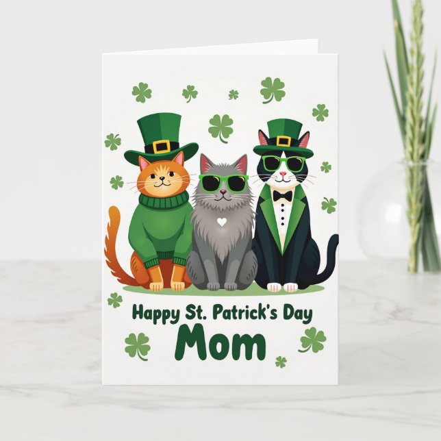St Patricks Day Katter Mamma Kort (Framsida)