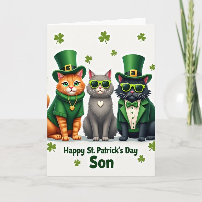 St Patricks Day Katter Son Kort (Framsida)