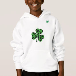 St. Patrick's Day Kids Leopard Shamrock Shirt T Shirt