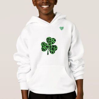 St. Patrick's Day Kids Leopard Shamrock Shirt T Shirt