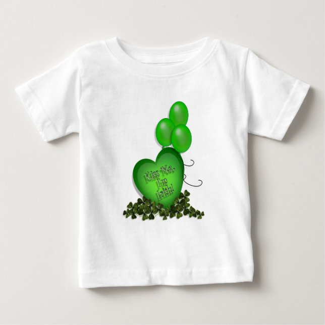 St patricks day Kiss me Im Irish Balloons Tee Shirt (Framsida)