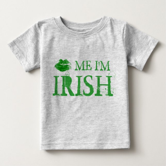St. Patrick's Day Kiss Me Jag är Irish Grönt Läppa T Shirt (Framsida)