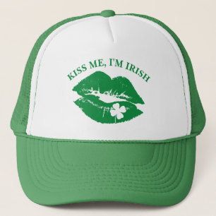 St patricks day Kiss Me jag är Irish Lucky Klöver Keps