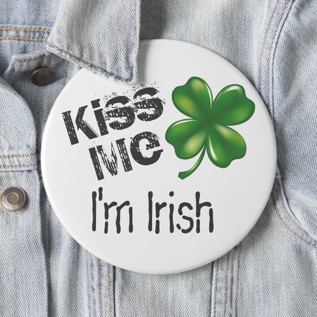 St. Patrick's Day Kiss Me jag är irländare, Shamro Knapp (In Situ)