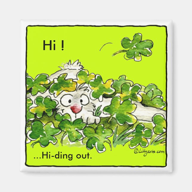 St. Patricks Day Klöver Bunny Magnet (Framsidan)