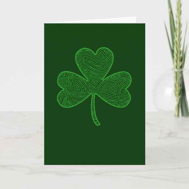 St. Patrick's Day Klöver Card Kort (Framsida)
