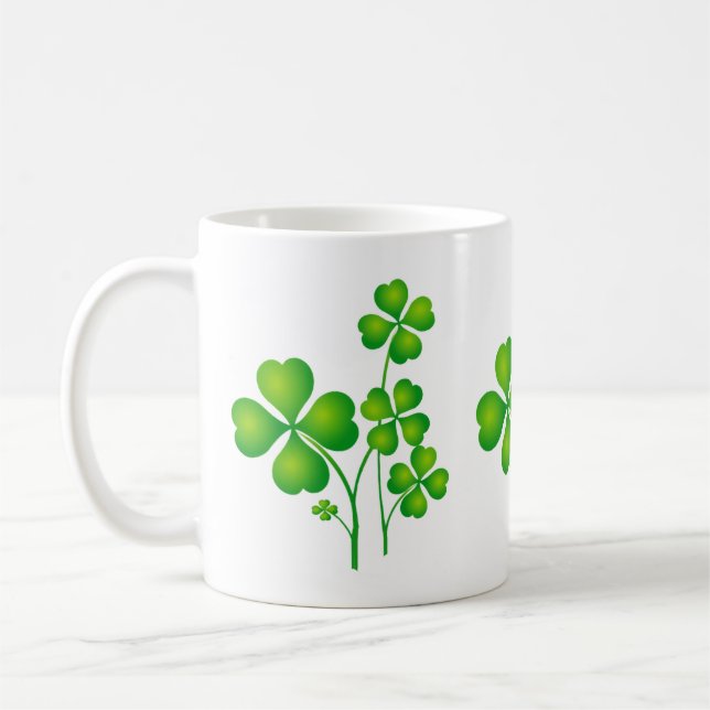 St. Patrick's Day Klöver + dina idéer Kaffemugg (Vänster)