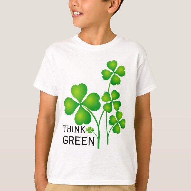 St. Patrick's Day Klöver + dina idéer Tee Shirt (Framsida)
