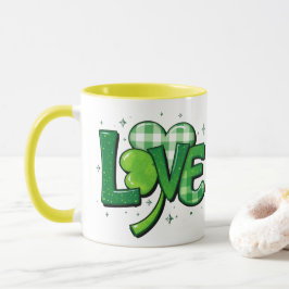 St. Patrick's Day Klöver Kärlek Charm Mugg