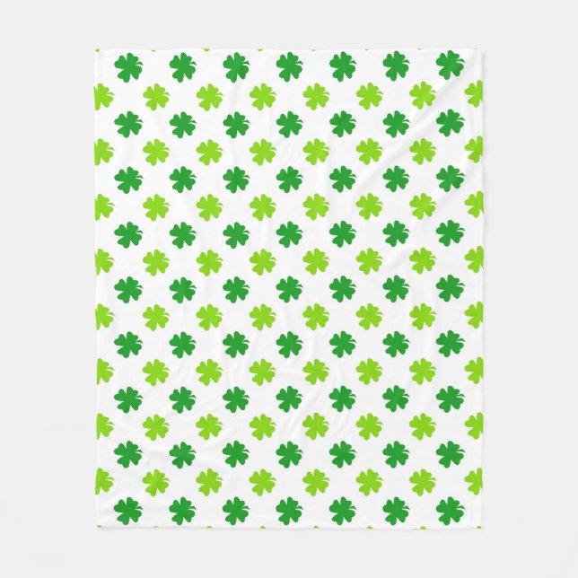 St. Patrick's Day Klöver Lämnar Mönster-54601 Fleecefilt (Framsidan)