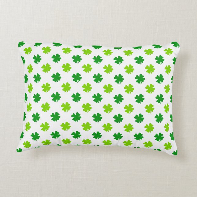 St. Patrick's Day Klöver Lämnar Mönster-54601 Prydnadskudde (Baksidan)