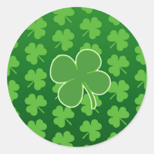 St. Patrick's Day Klöver Löv Sticker Runt Klistermärke