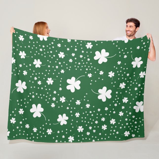 St patrick's day Klöver Mönster Fleecefilt (På plats)