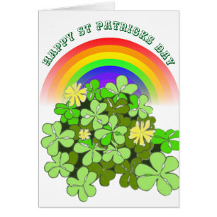 St patricks day Klöver och regnbåge Hälsningskort